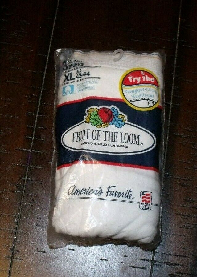 VTG 1990s Fruit Of The Loom Briefs XL 42-44 Made in USA