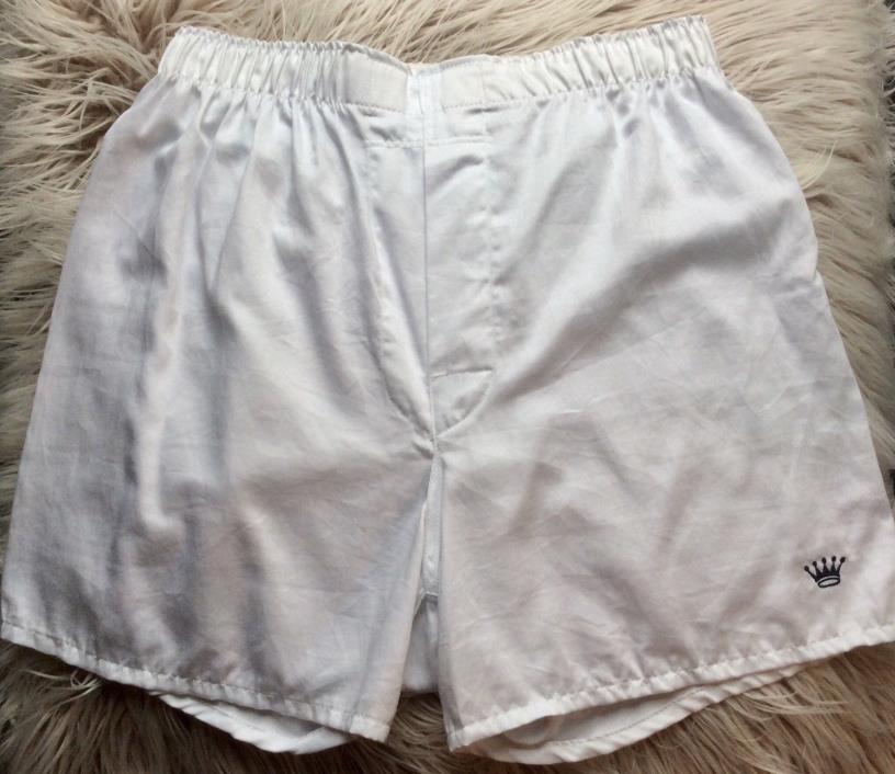 Vtg Royal Highnies Boxer Shorts UNDERWEAR White 100% Soft Pima Cotton Sz 34 USA