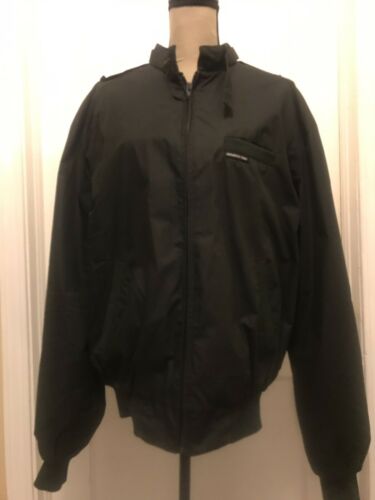 Vintage MEMBERS ONLY Black Cafe Racer 80s Windbreaker Jacket Mens Coat Size 44L