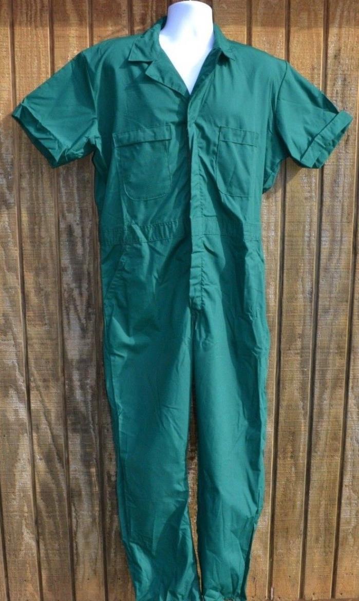 Vtg 1970s WRANGLER Blue Bell Short Sleeve Coveralls Shop Work, Green Large NOS