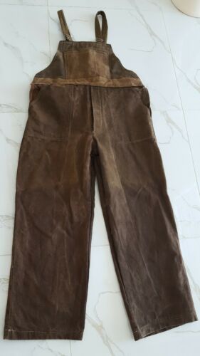 Vintage 1930s 1040s French duck canvas Overalls pants workwear chore France