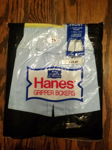 Vintage Hanes Mens Boxers size 34 3 pair 70s Full Cut Blue Yellow New NWT NOS