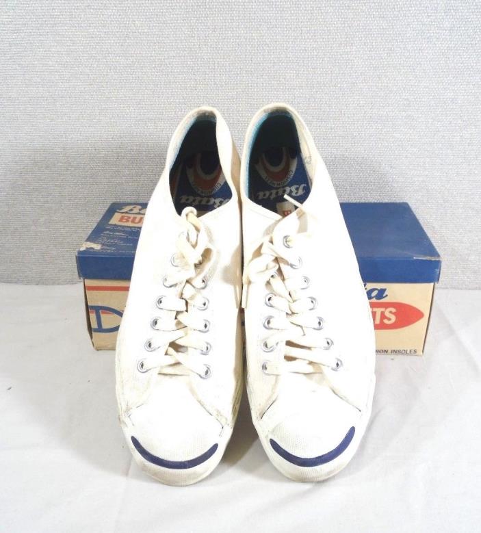 VINTAGE 1964 MENS SIZE 12 BATA BULLETS WHITE SNEAKERS WITH ORIGINAL BOX