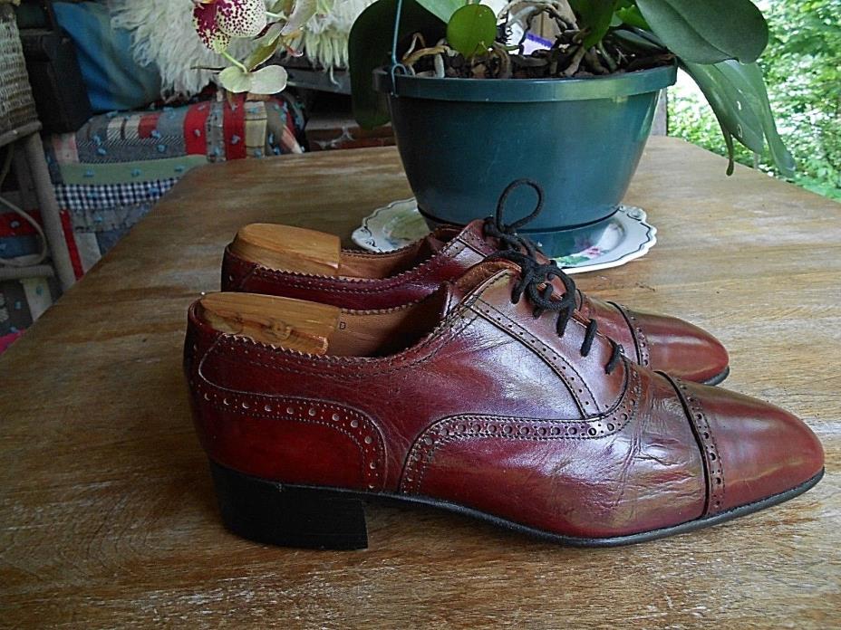 Vintage Mens GORGEOUS  Leather Dress Oxford SHOES sz 10 D 1930's 1940's style