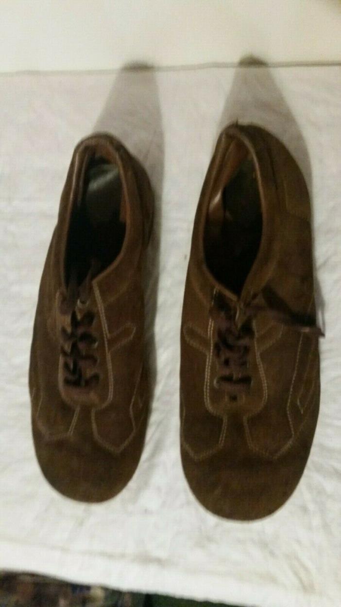 mens vintage brown suede shoes size 12