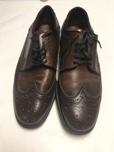 VINTAGE Rand Mens Shoes Size 8 Brown Wing Tip Oxfords Lace up dress shoes