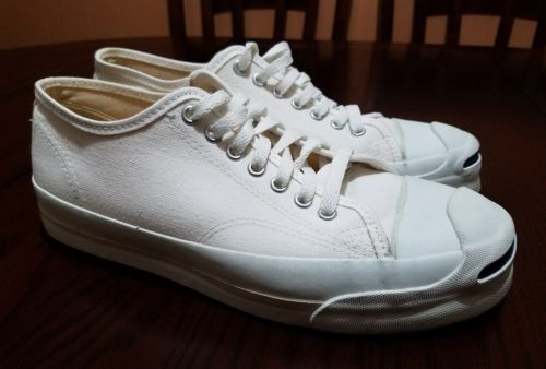 Vintage Converse Jack Purcell off-White Canvas Sneakers Shoes Size 9 **USA MADE