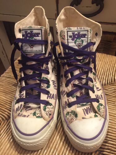 Vintage Converse High Top Joker From 1989 Size 9 1/2 Mens' Shoes DC Comic Inc