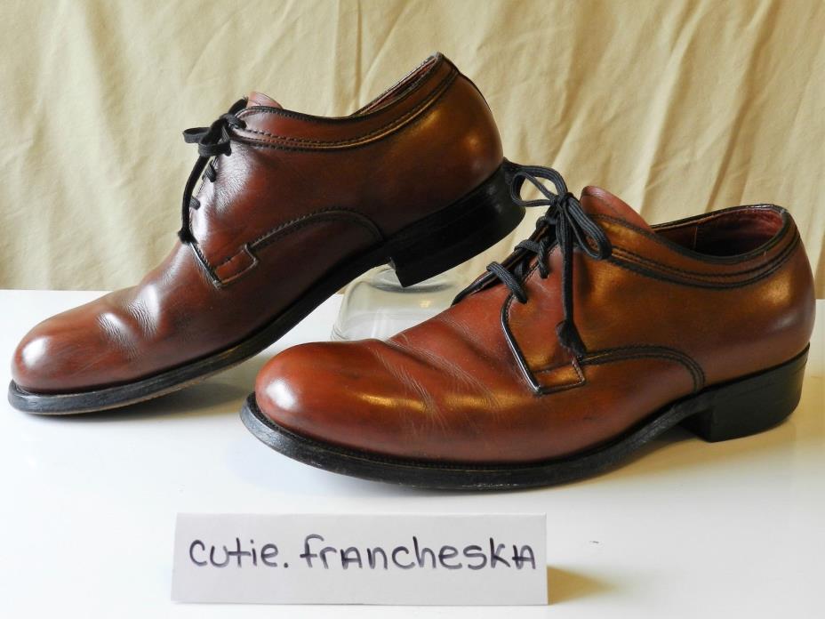 Vintage Retro Leather Rockabilly Oxford Shoes, Mens 7 or Womens 9, Made in USA