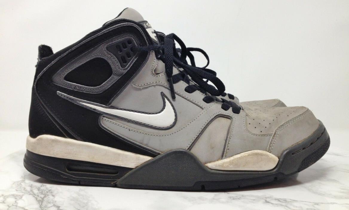 Nike Air Flight 90s Vintage Black Gray Lace Up High Top Sneakers Size 11.5