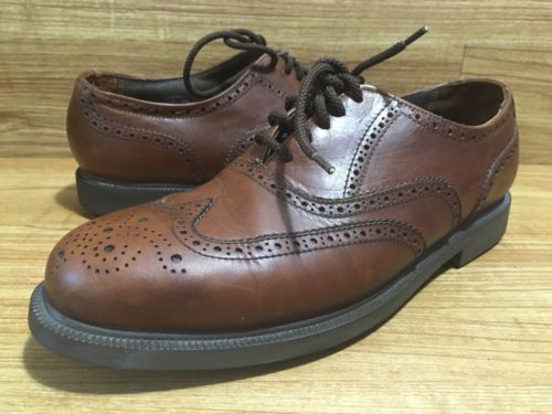 Vintage Florsheim Brown Leather Wingtip Shoes Sz 8.5 D 464330 Wing-tip