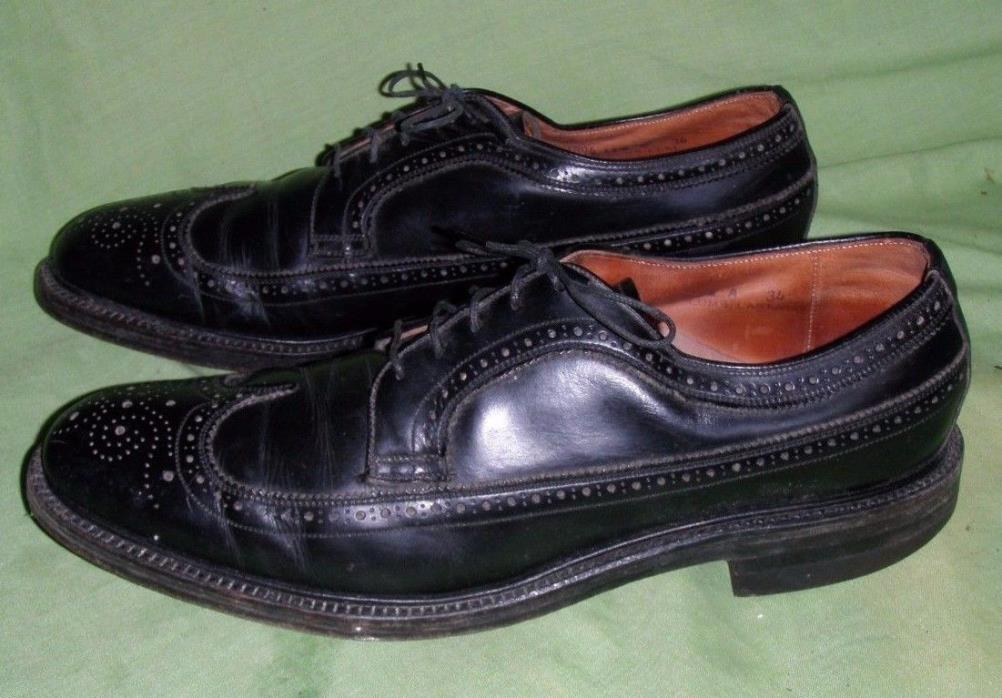 Vintage Churchill Ltd Custom Shoes Black Leather Wingtip Oxford Mens Size 11.5 A