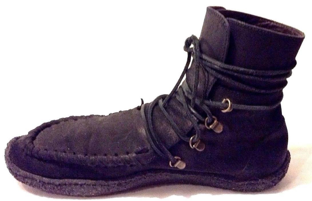 VTG PUNTO PIGRO Italian Mountain Boot 9-9.5 Mukluk Moccasin Medieval Black
