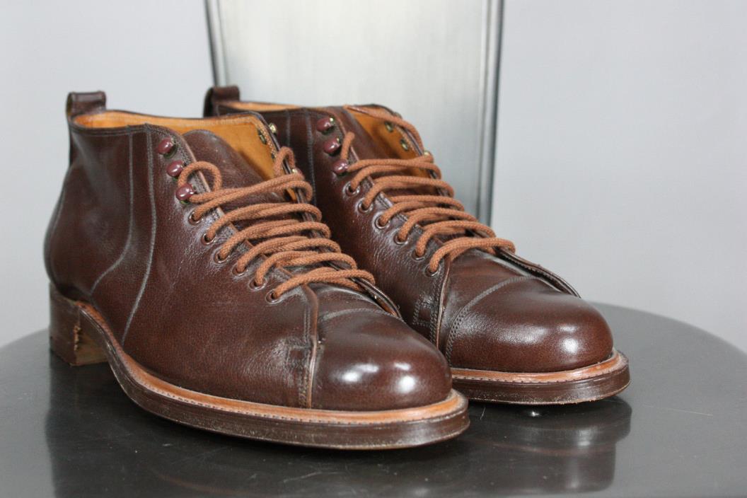 Browns london shoes boots UK 7 US 8 D vintage 20's 30's ankle cap toe brown new