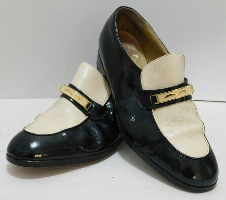 Vintage Men's Florsheim Designer Collection Navy / Ivory Shoes Size 10.5 3E Nice