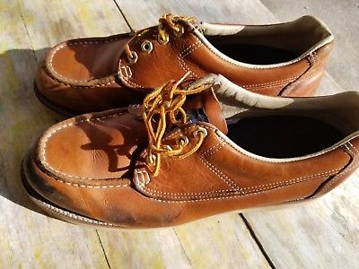 VTG UNBRANDED Mens Brown Soft Toe Vibram Sole Work Shoes Size 13 Wide USA Grunge