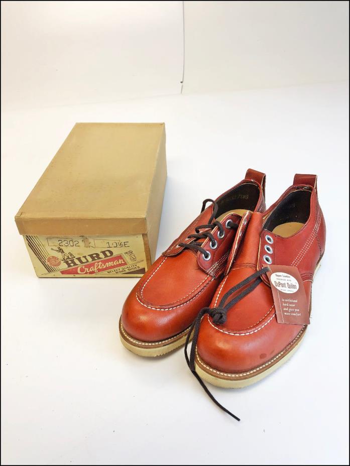 NOS Vintage 60s HURD LEATHER SHOES mens 10.5 low boots dress casual cordovan NIB