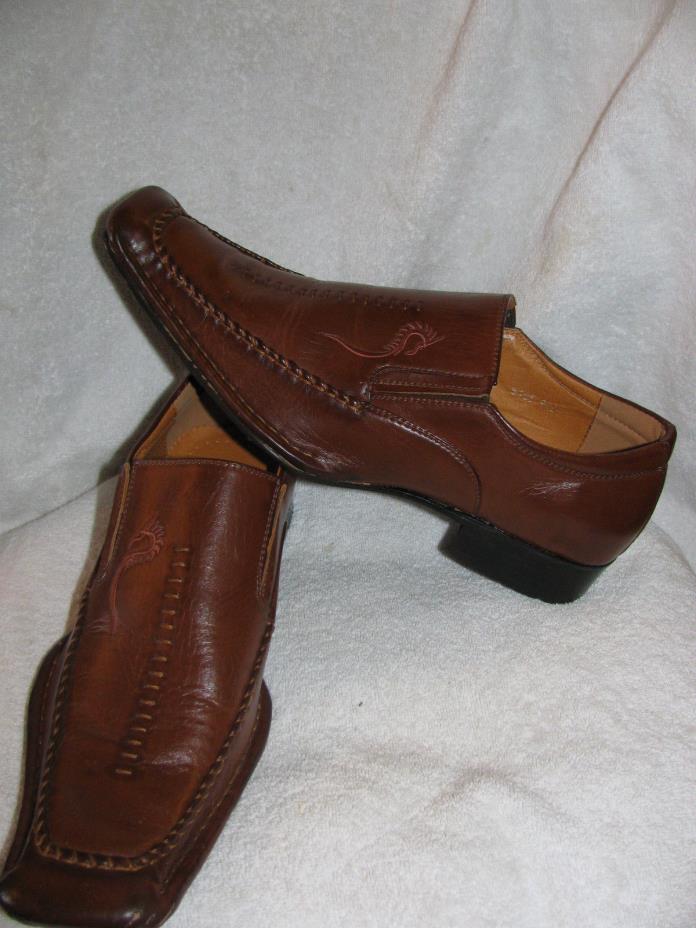 GBX Air Balance Brown Men's 9.5 Leather Slip On Dress Shoes Vintage?  NICE!!!