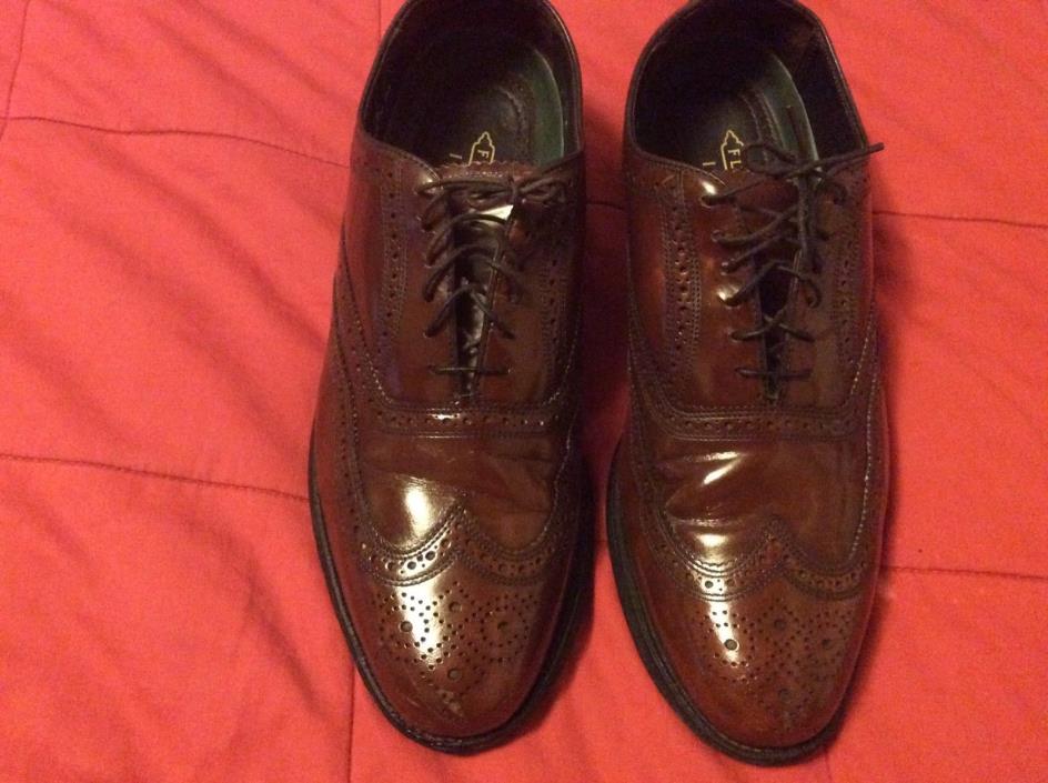VTG Florsheim Imperial Leather Oxblood Brogue Wingtip Men’s Shoes 10.5D (398457)
