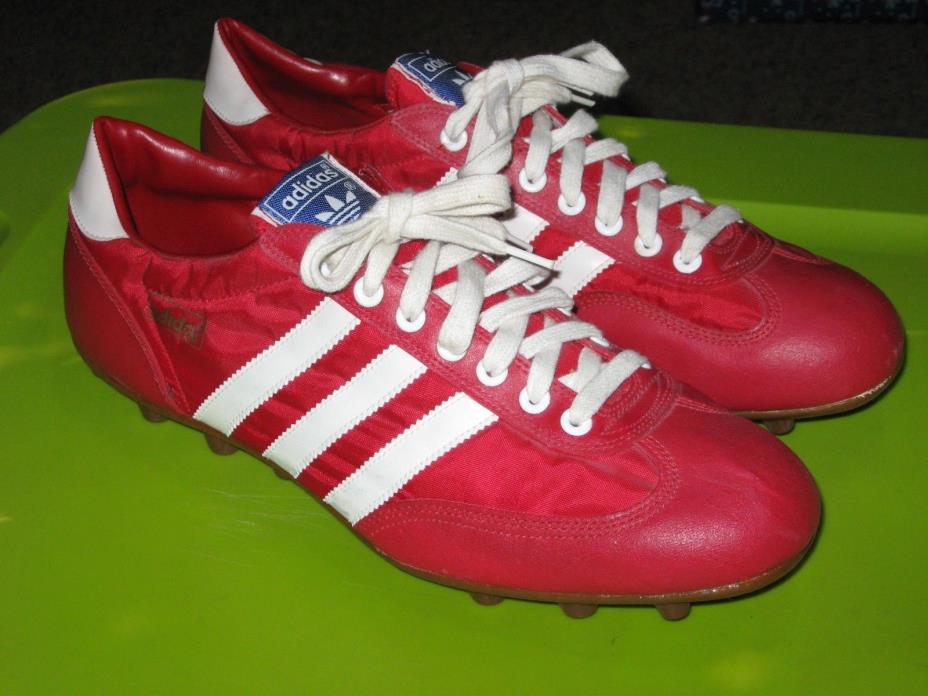 NEW Vintage Adidas RARE RED 1970’s Soccer Football Cleats Size 11.5 Taiwan NOS