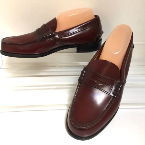 Vintage SEBAGO Men's Antiqued Brown Leather Penny Loafers Size 8.5E  I2