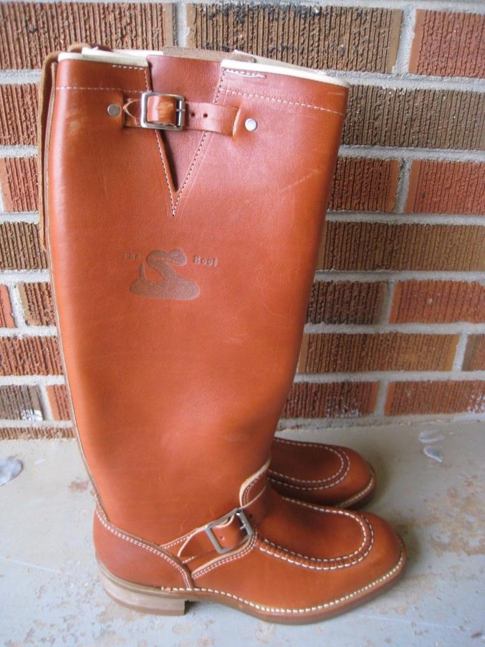 VTG WEINBRENNER Snake Proof Engineer Leather Buckle Boots Mens Sz 8.5 D w/ box