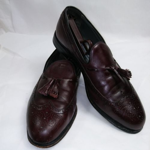 Mens 9.5 C Vintage Foot-Joy Classics Long Wingtips Cordovan Loafers