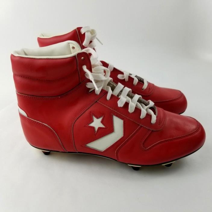 Converse DIVISION I Mens Cleats Size 10.5 Red High Top Football Sports Shoes