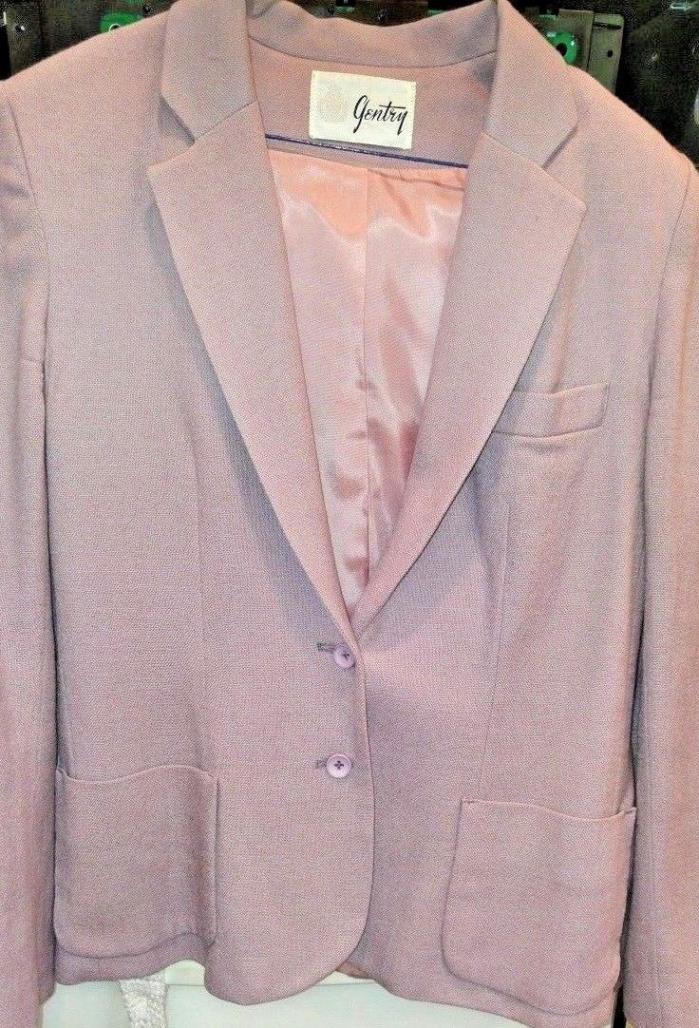 Vintage Gentry Suit Blazer and Skirt Purple Lilac Wool Lined Size 12 Costume