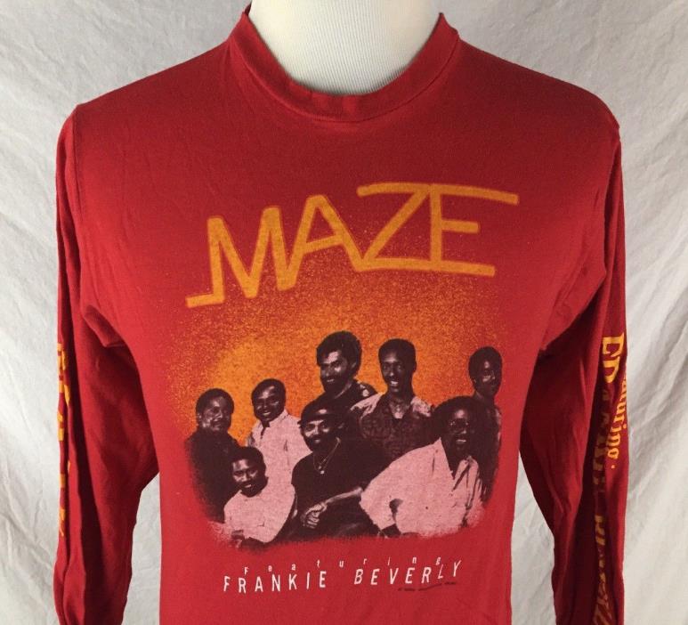 Maze Featuring Frankie Beverly Long Sleeve Adult Large Red Shirt Vtg Tour 1985