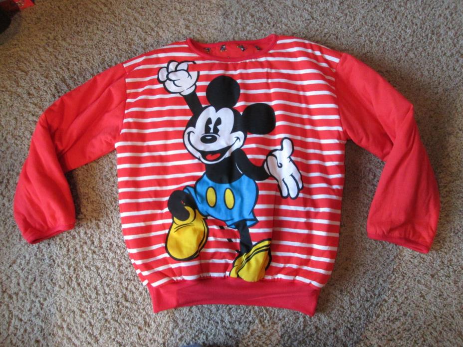 Donnkenny 80s 90s Disney MICKEY Mouse Reversible Sweatshirt  Large VINTAGE Rare!