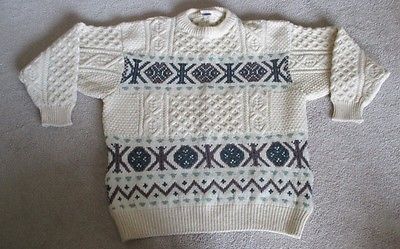 Vintage Bonner Of Ireland Sweater Pure Wool Fisherman's Super Thick Chunky Warm