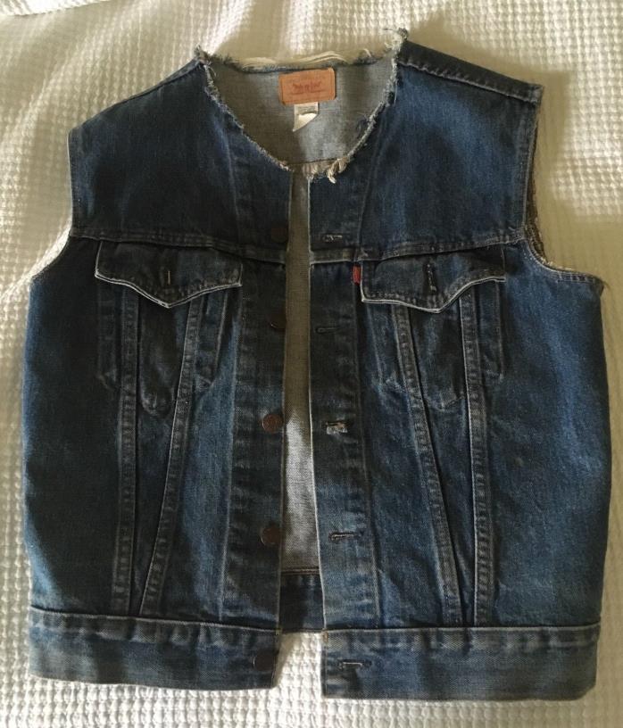 Vintage levis jean denim vest jacket Led Zeppelin patch shirt rock and roll