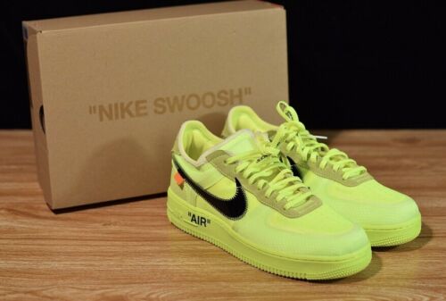 Off White X Nike Air Force 1 “Volt” BRAND NEW with Box And Laces