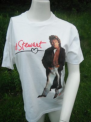 vintage 90's unisex ROD STEWART VAGABOND HEART TOUR white T-Shirt two sided m
