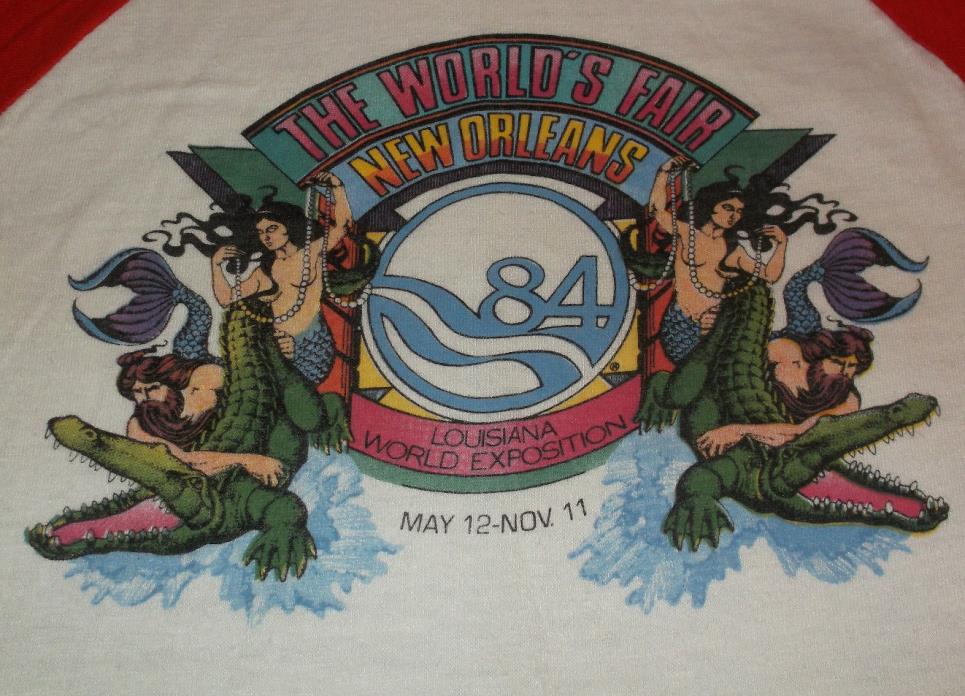 RARE! VINTAGE 1984 WORLDS FAIR T SHIRT NEW ORLEANS SIZE YOUTH MEDIUM 10-12 NICE!