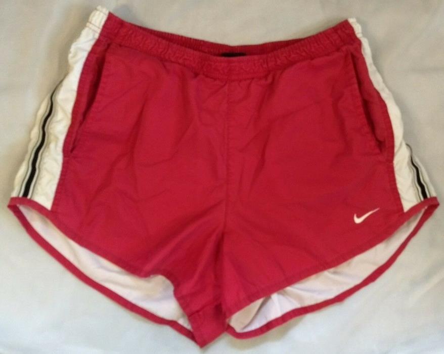 Vintage Nike Red White 2 Pocket Running Racing Shorts L