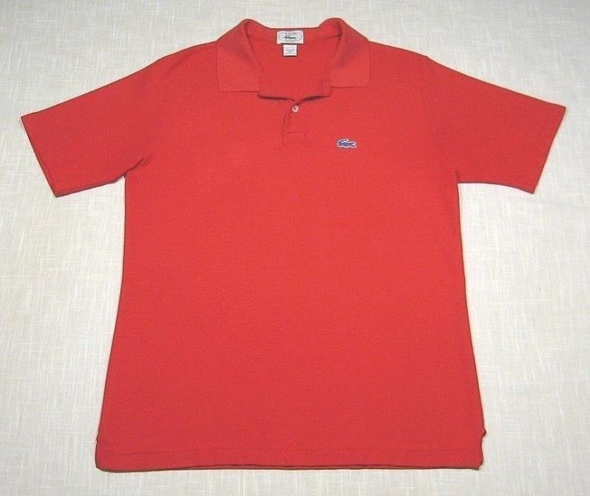 Vintage IZOD LACOSTE Solid Polo Golf Shirt (Late 80s) Red COUNTRY CLUB! WOW! M