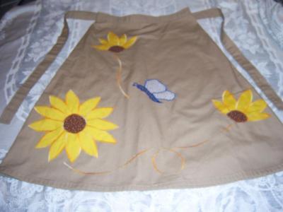 Vintage Khaki Wrap Around Skirt sz M Appliques by Creations by Bongiovanni NWOTs