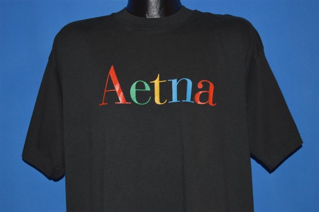 vintage 90s AETNA RAINBOW LOGO MEDICAL DENTAL HEALTH CARE COMPANY t-shirt XL