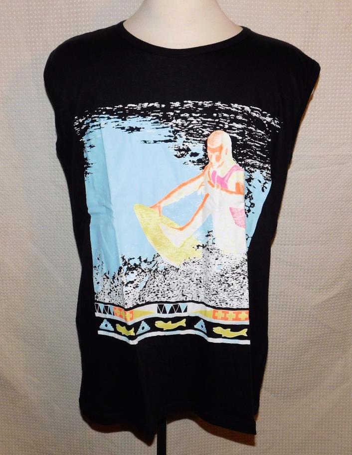Vintage 90's Ispo Neon Print Beach Surfer Surf Print Tank T-Shirt sz XL