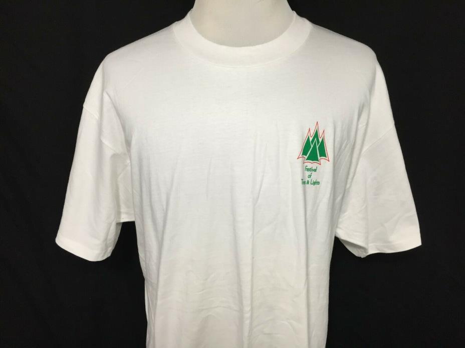 Festival Of Trees And Lights Adult XL White T Shirt Hanes Beefy Vintage 1990s