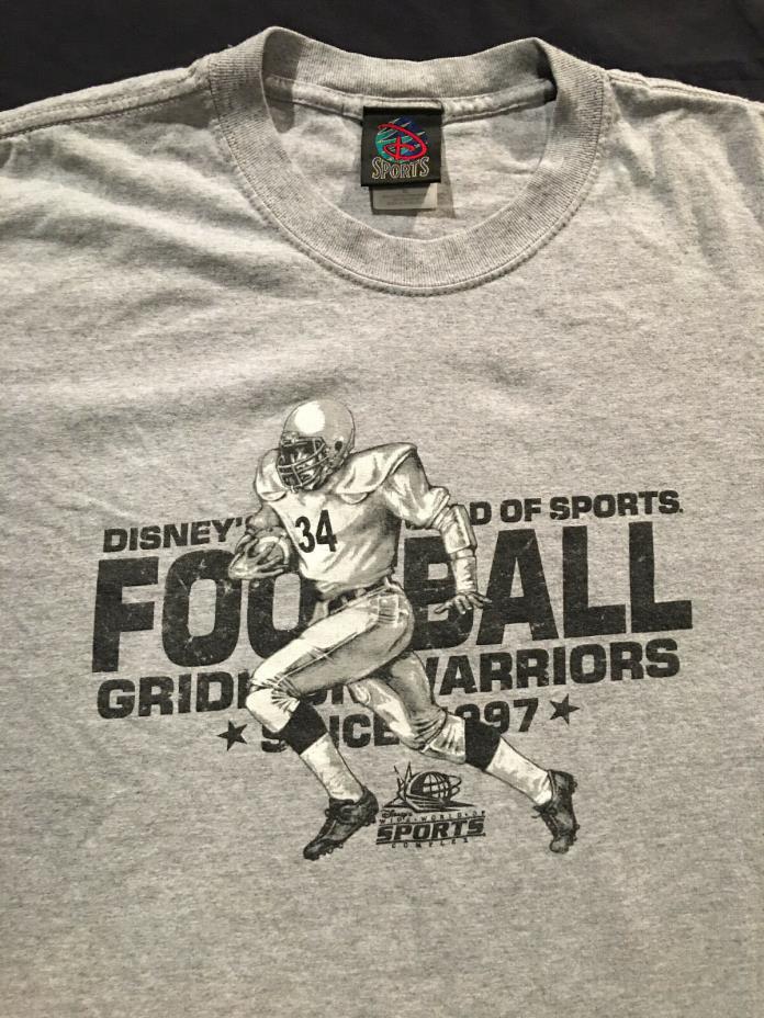 Disney WIDE WORLD of SPORTS Football Gridiron Warriors Grey T-Shirt Sz.XL