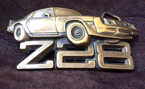 Vintage 1970s Chevy Chevrolet Z28 Car Solid Brass Belt Buckle (seat)