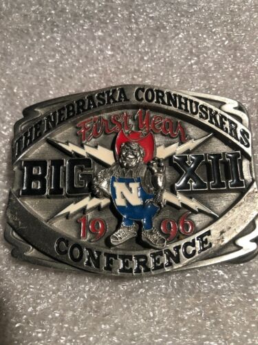 Nebraska Cornhuskers Football Buckle 1996 First Year Of BIG 12