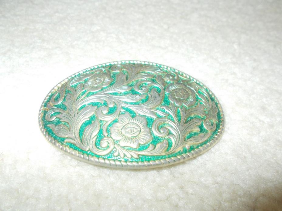 GREEN AND GOLD COUNTRY AND WESTERN BELT BUCKLE