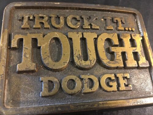 Dodge Truck It Tough Brass Tone Metal Belt Buckle