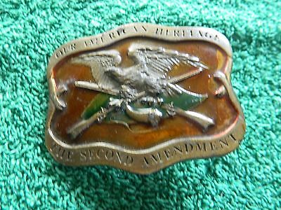 VINTAGE 1977 OUR AMERICAN HERITAGE THE SECOND AMENDMENT  BELT BUCKLE