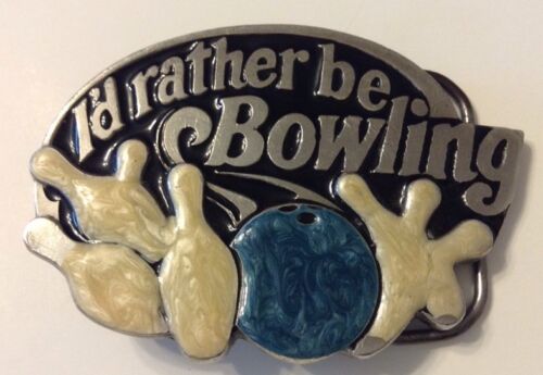 Vintage I'd Rather Be Bowling 1984 The Great American Belt Buckle. USA