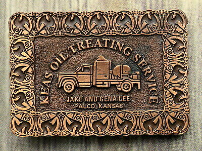 Keas Oil Treating Service Belt Buckle Palco KS Hitline USA Roughneck Rig Truck